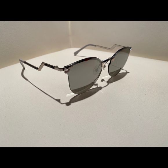 Fendi FF0040/S Iridia Silver Cat Eye Sunglasses